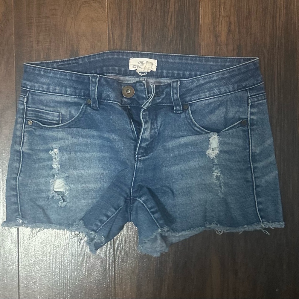 O'Neill Dark Blue Distressed Jean Shorts